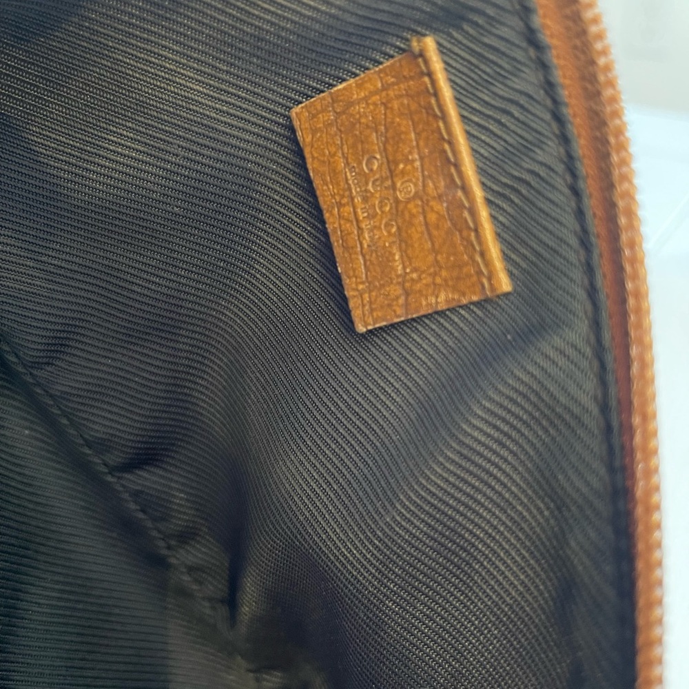 Gucci Pouchette Brown Canvas/Leather Baguette - Picture 7 of 12